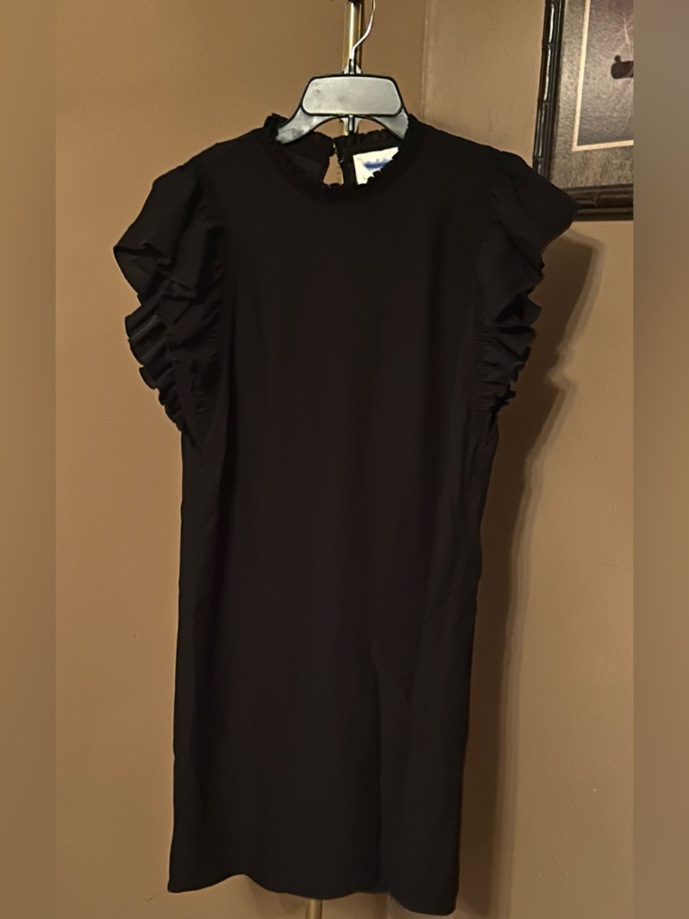 Kate Spade Black Ruffle-Sleeve Mini Dress new without tag